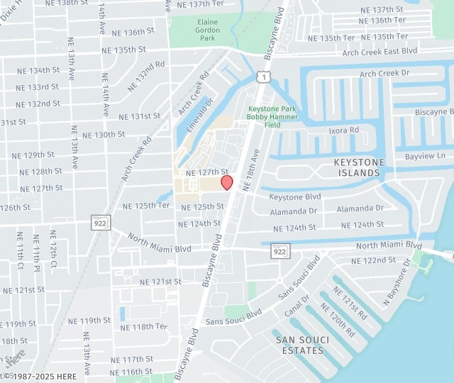 Location Map: 12550 Biscayne Blvd. North Miami, FL 33181